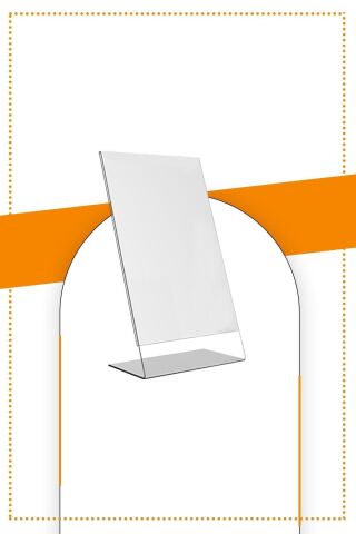 A6 L Tipi Dikey5'Li Masa Üstü 2.8 Mm Şeffaf Pleksi Föylük / Broşürlük