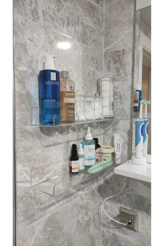 Banyo Düzenleyici Pleksi Raf 60 cm x 10 cm ( 2 ADET )