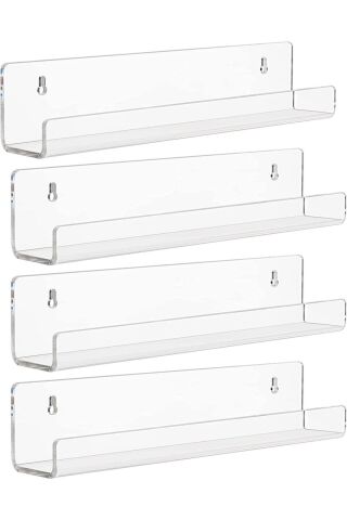 Pleksi Raf Genişlik 30cm X 10cm (4adet) (4mm Şeffaf Pleksiden Üretilir)