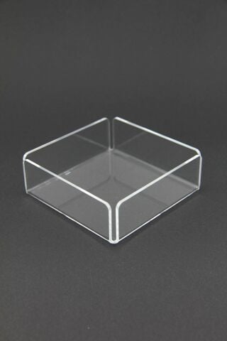 Şeffaf Akrilik Pleksi Kare Çerezlik Kase 9,5x9,5 Cm 3 Mm