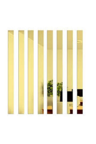 Dekoratif Şerit Gold Ayna Pleksi Duvar Süsü 2.5x100cm 5 Adet( Yapışkanlı )