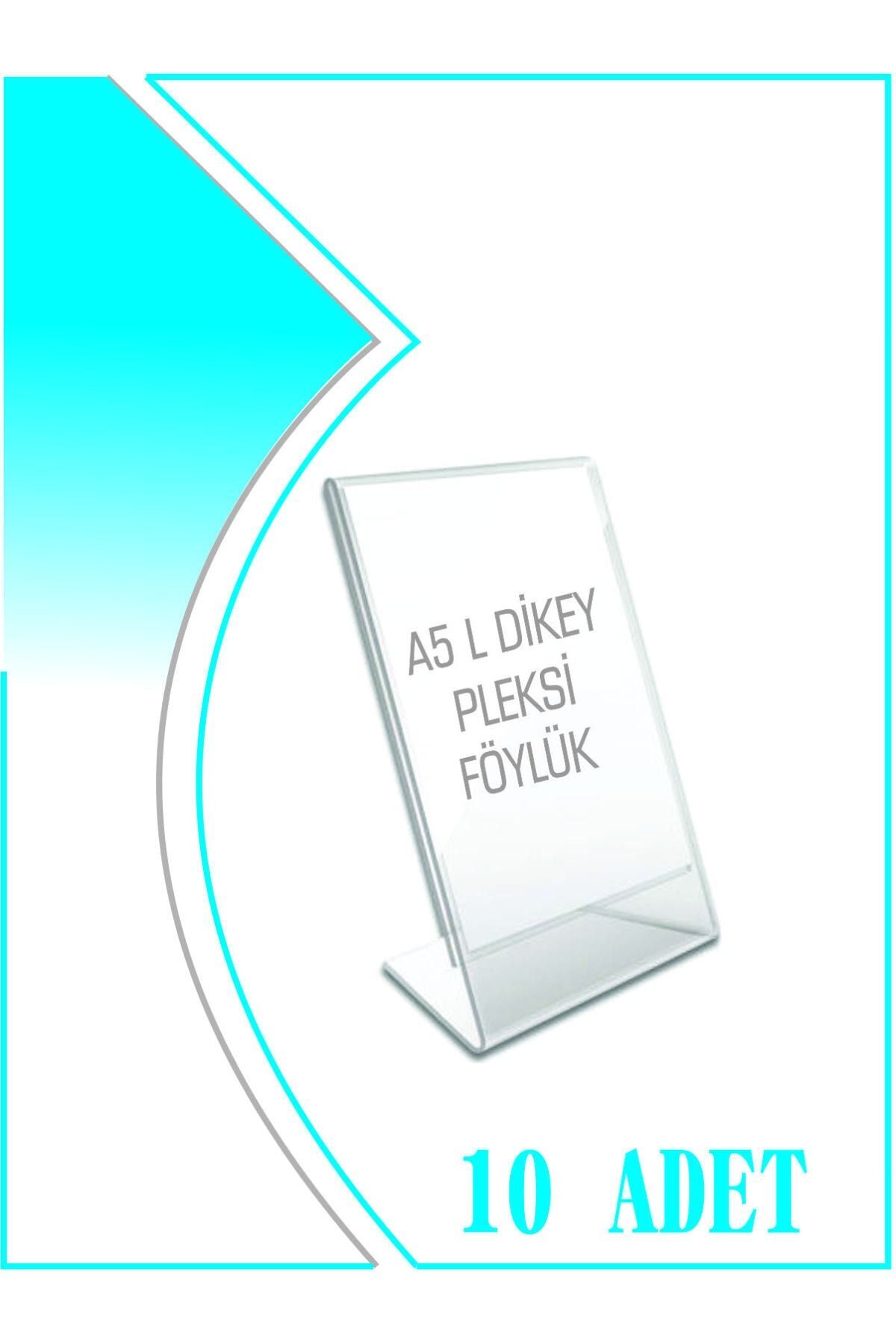 L Tipi A5 Kağıdı Boyutlu Dikey Pleksi Föylük 10 Adet