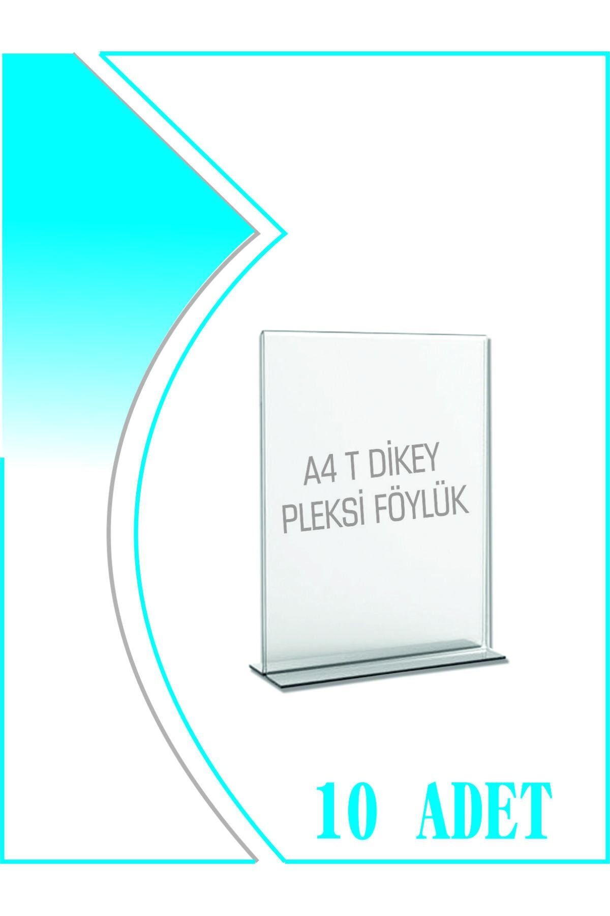 T Tipi A4 Kağıdı Boyutlu Dikey Pleksi Föylük 10 Adet