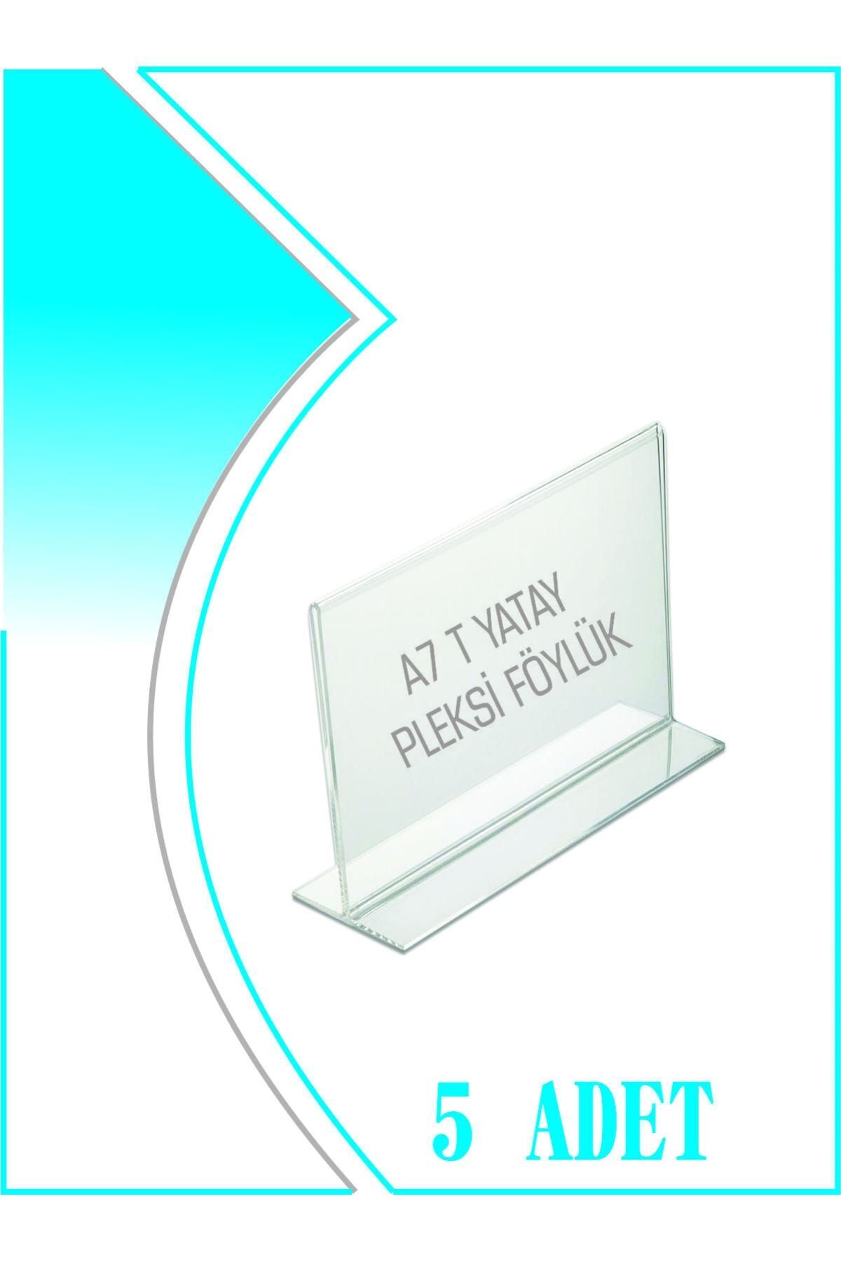 T Tipi A7 Kağıdı Boyutlu Yatay Pleksi Föylük 5 Adet
