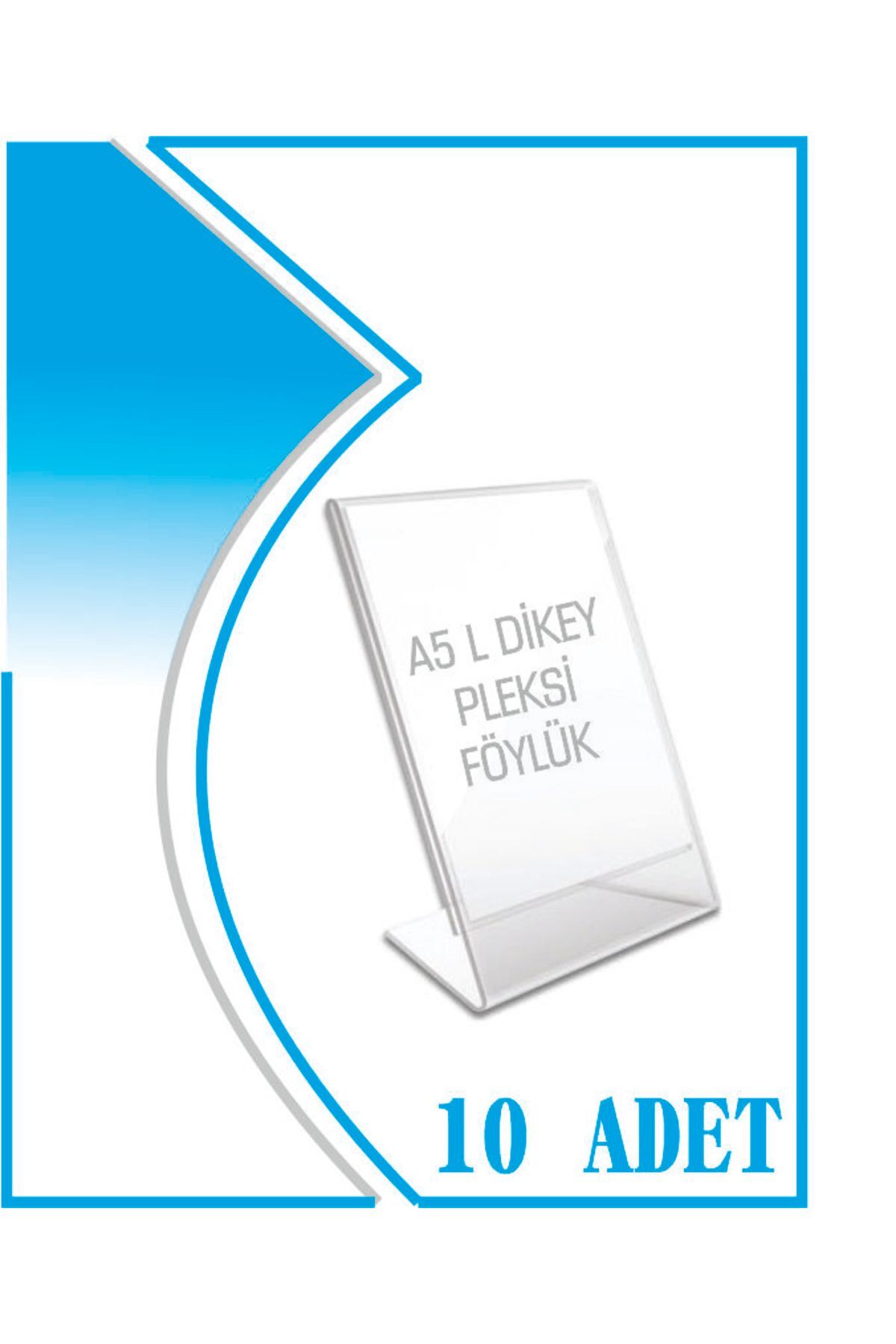 L Tipi A5 Kağıdı Boyutlu Pleksi Föylük 10 Adet