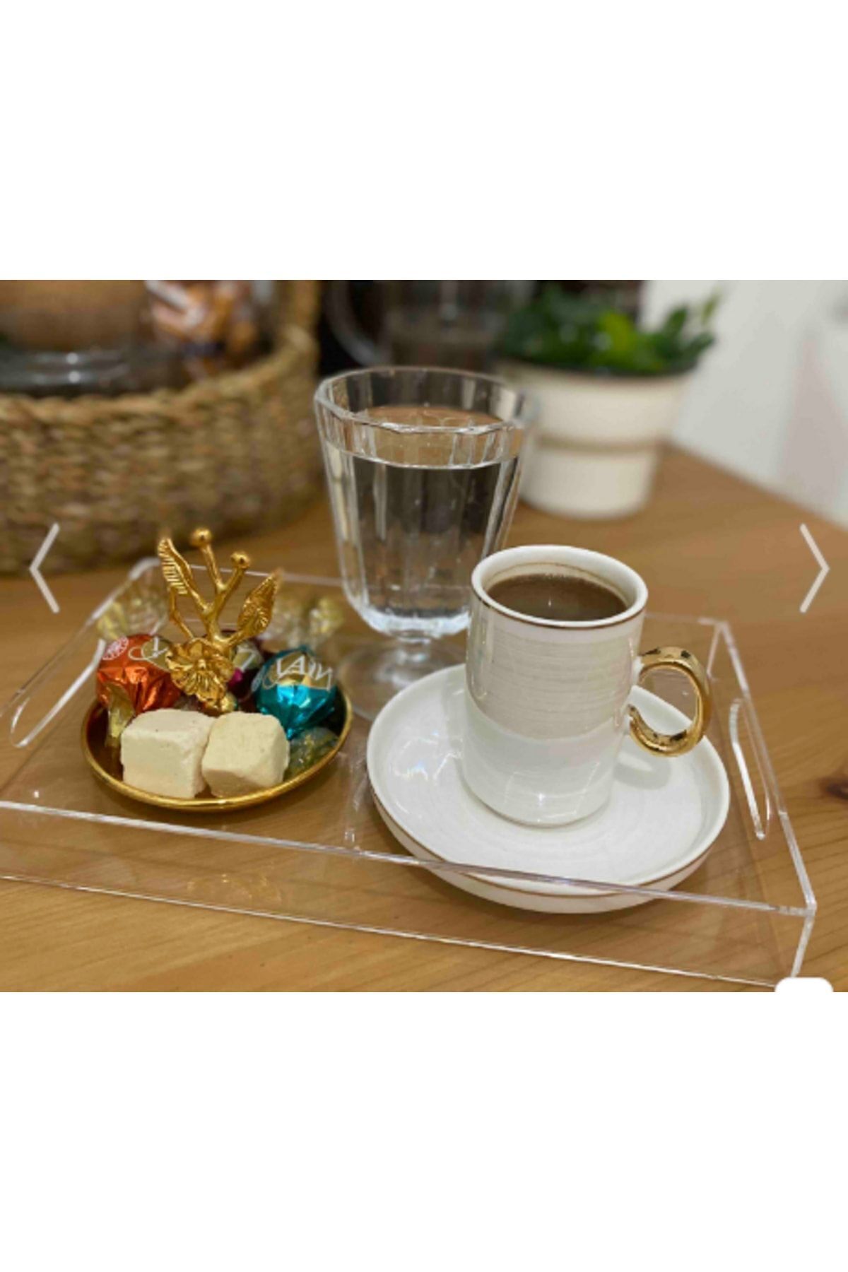 Nisba Ticaret Ürünü 2 Adet Pleksiglas Dekoratif Sunum Tepsisi( 14 Cm-22 Cm Toplam 2 Adet Ürün )
