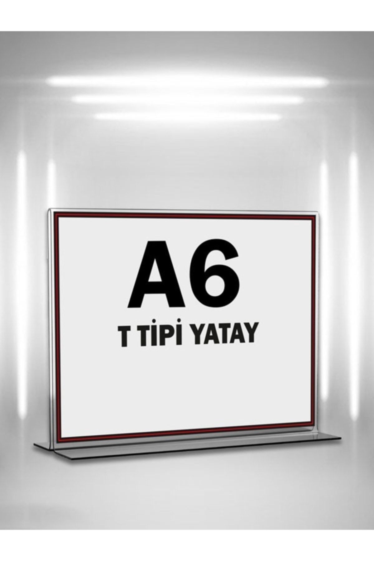 T Tipi A6 Pleksi Föylük Broşürlük-dikey A6 Föylük-5 Li Paket
