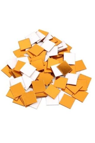Dekor Süs Mozaık Ayna 200x Adet Pleksi Dekoratif Gold Antre Banyo Her Biri 3x3