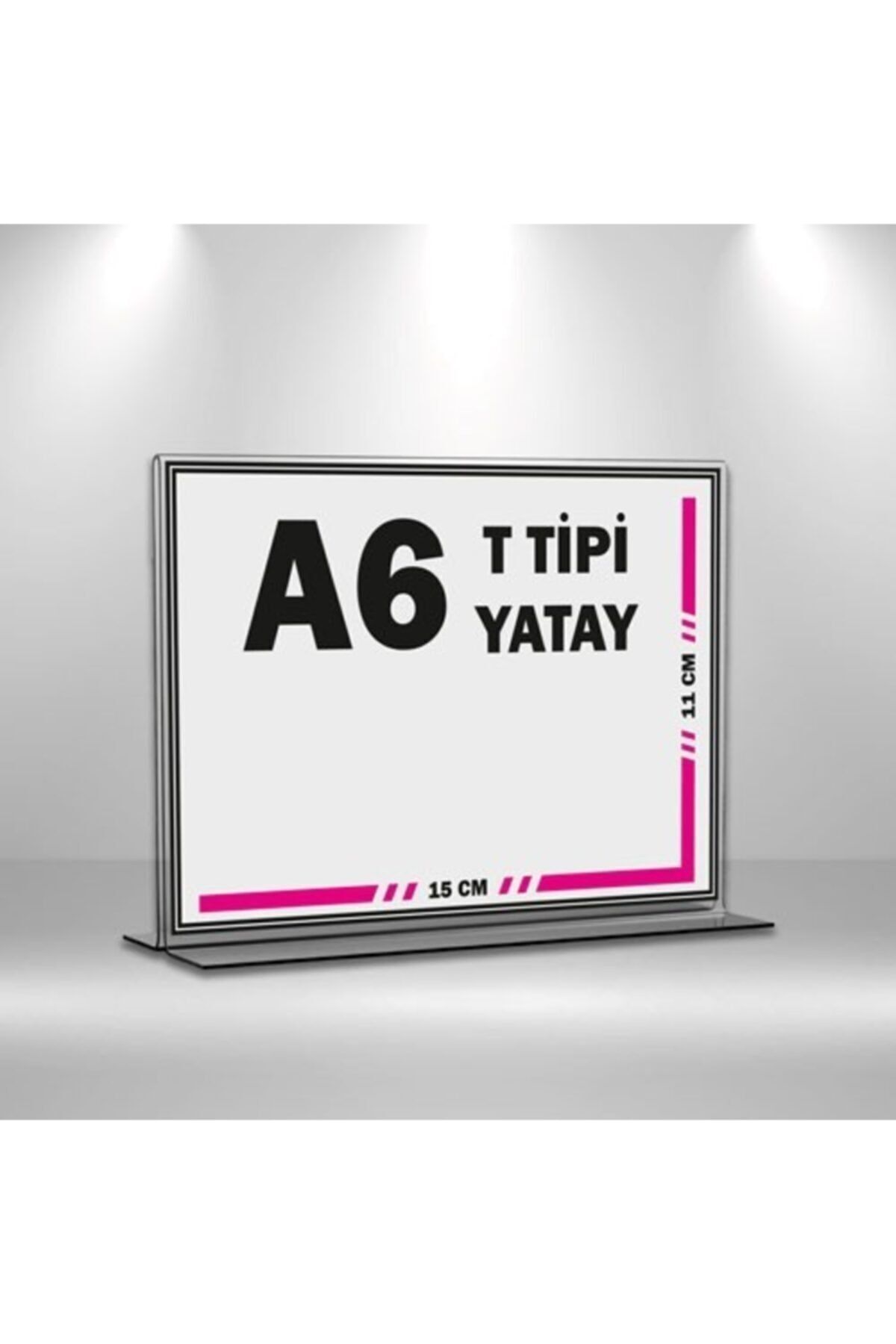 T Tipi A6 Pleksi Föylük Broşürlük-yatay A6 Föylük-50 Li Paket