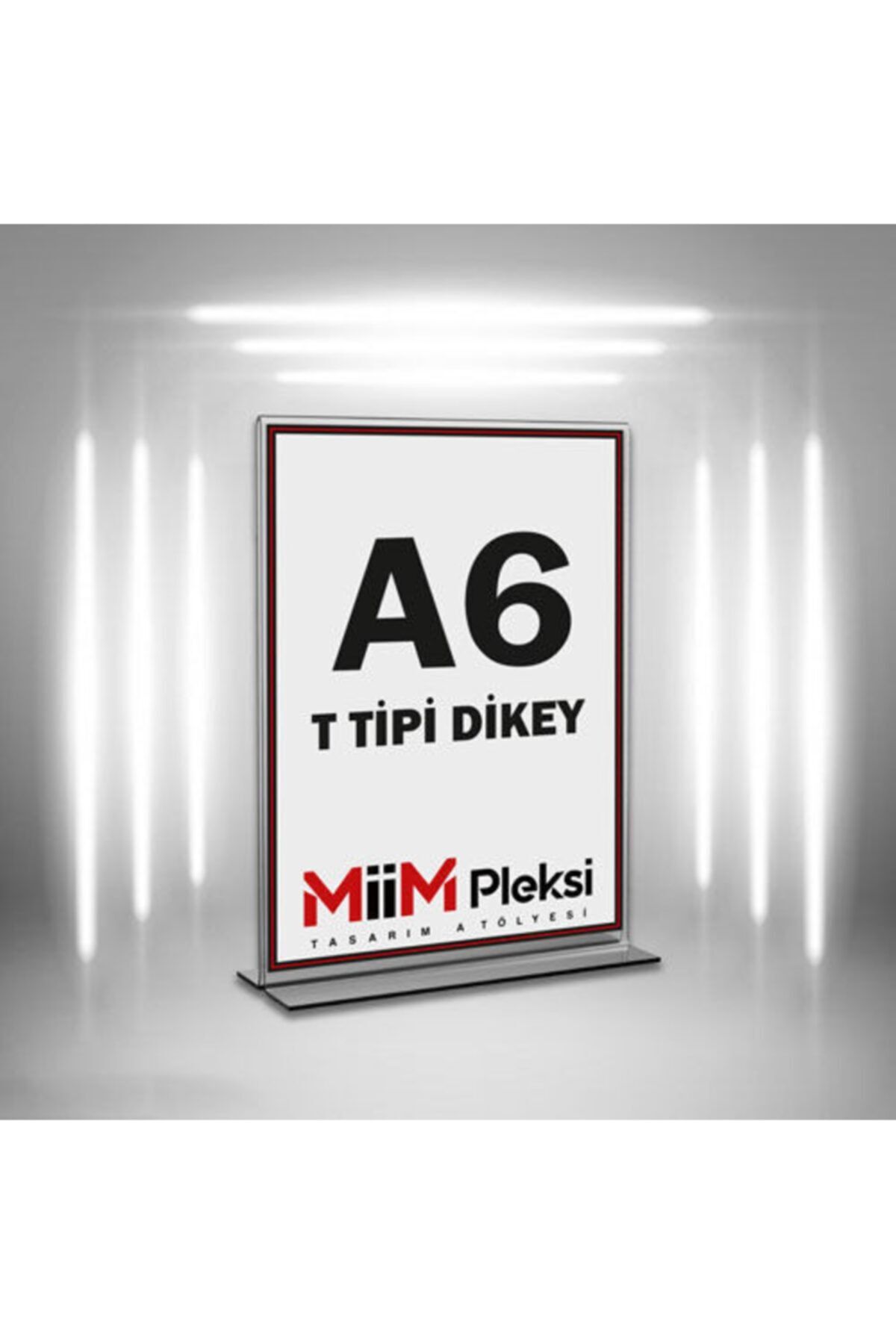 T Tipi A6 Pleksi Föylük Broşürlük-dikey A6 Föylük-50 Li Paket