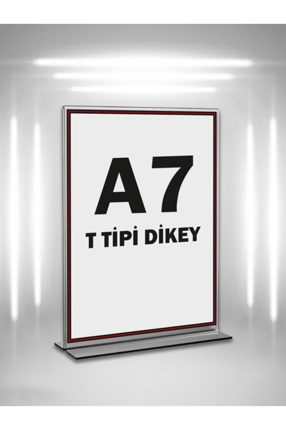 T Tipi A7 Pleksi Föylük Broşürlük-dikey A7 Föylük-5 Li Paket