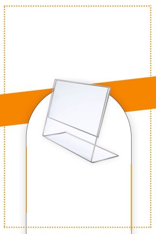 A7 L Tipi Yatay Masa Üstü 20'li Paket / Şeffaf Pleksi Föylük / Broşürlük