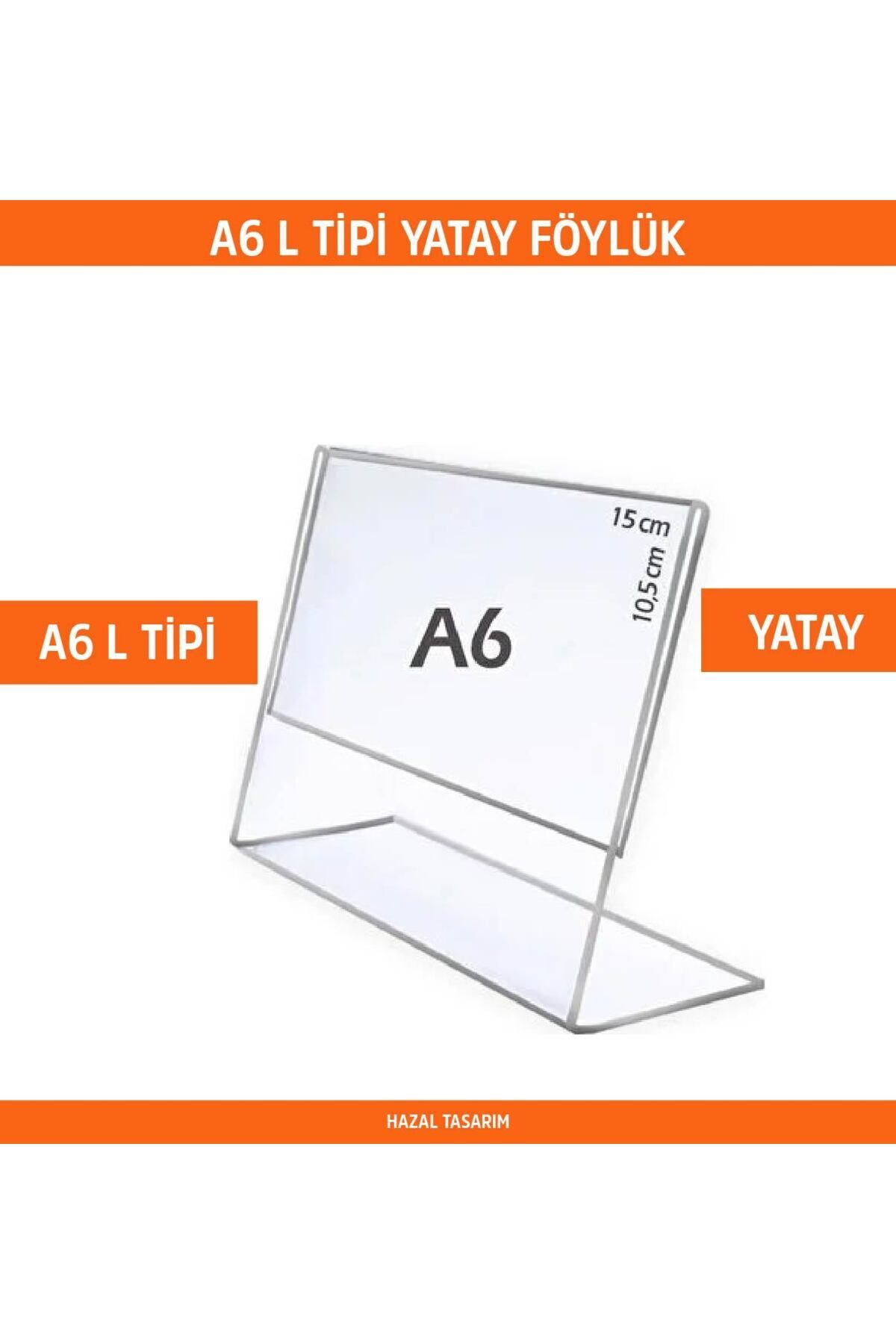 A6 L Tipi Yatay Masa Üstü 2.8 Mm Şeffaf Pleksi Föylük / Broşürlük