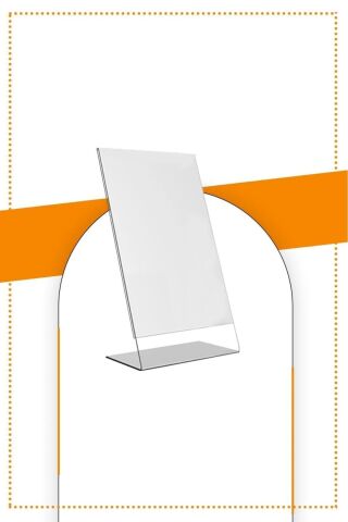 A6 L Tipi Dikey Masa Üstü 2.8 Mm Şeffaf Pleksi Föylük / Broşürlük