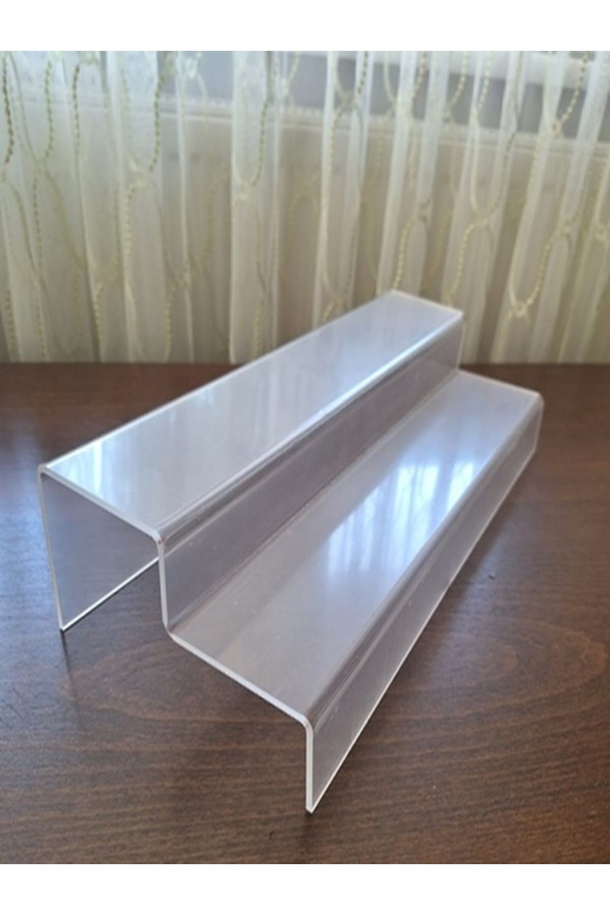Pleksi 2 Katlı Merdiven Stand 4 Mm Şeffaf ( 10 X 50 Cm )