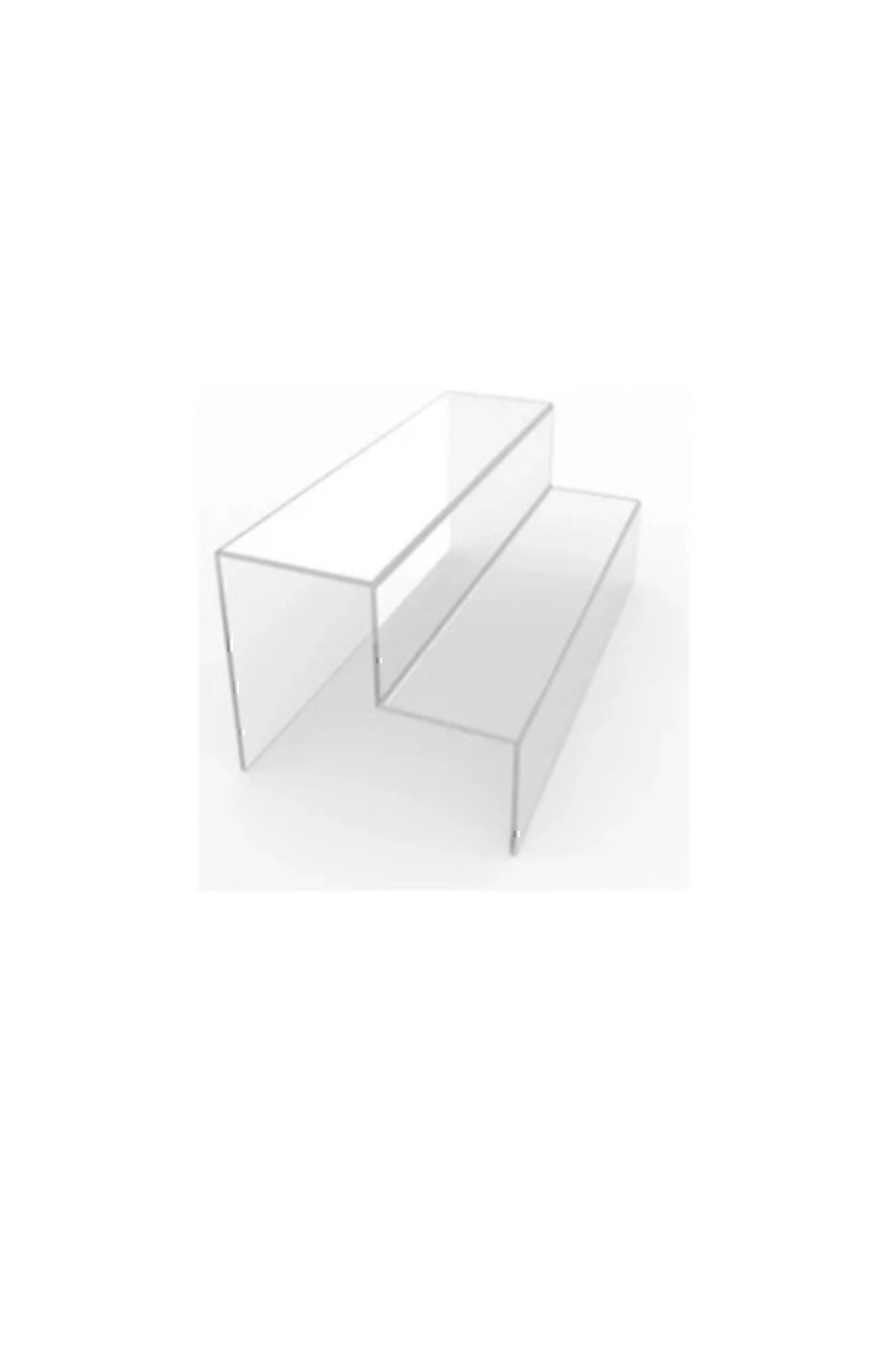Pleksi Merdiven Raf 3 Mm Şeffaf ( 30 Cm Genişlik ) 2 Katlı Stand Baharatlık