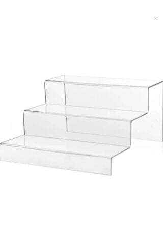 Pleksi 3 Katlı Merdiven Stand 4 mm şeffaf ( 10 x 40 cm )