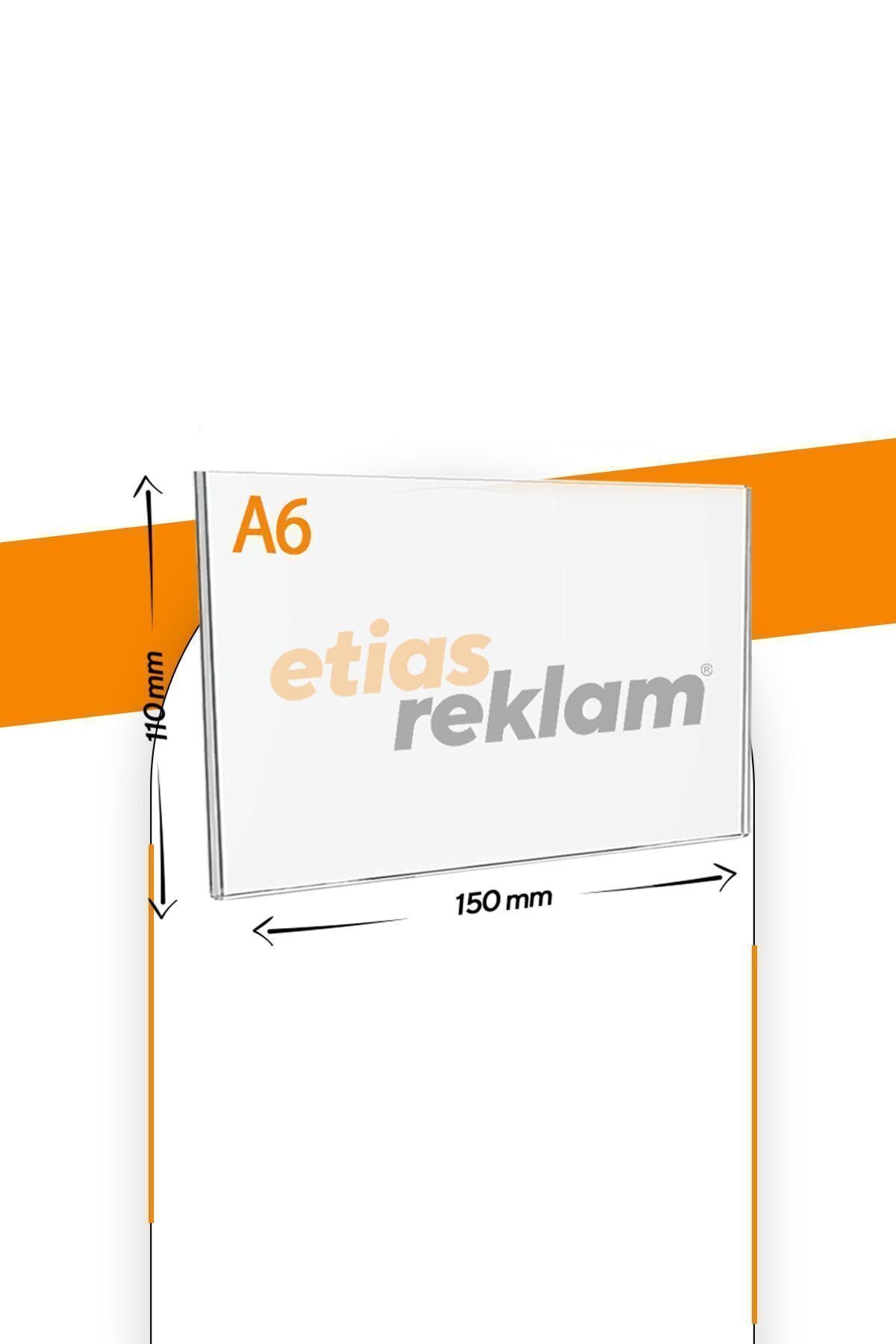A6 U Tipi Yatay Masa Üstü 50'li Paket / Şeffaf Pleksi Föylük / Broşürlük