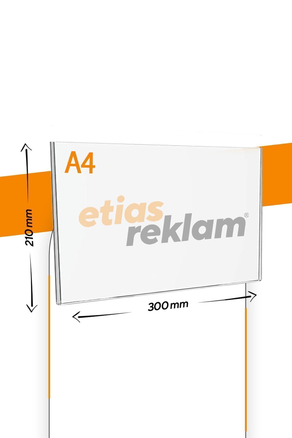 A4 U Tipi Yatay Masa Üstü 20'li Paket / 2.8 Mm Şeffaf Pleksi Föylük / Broşürlük