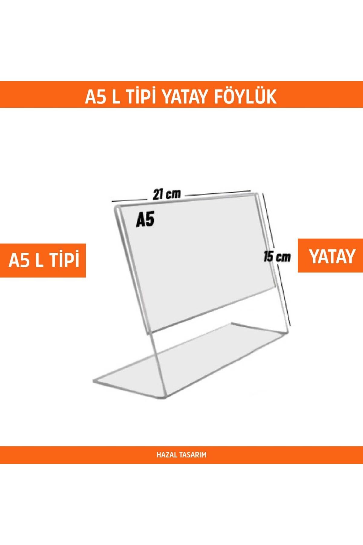 A5 L Tipi Dikey Masa Üstü 2.8 Mm Şeffaf Pleksi Föylük / Broşürlük