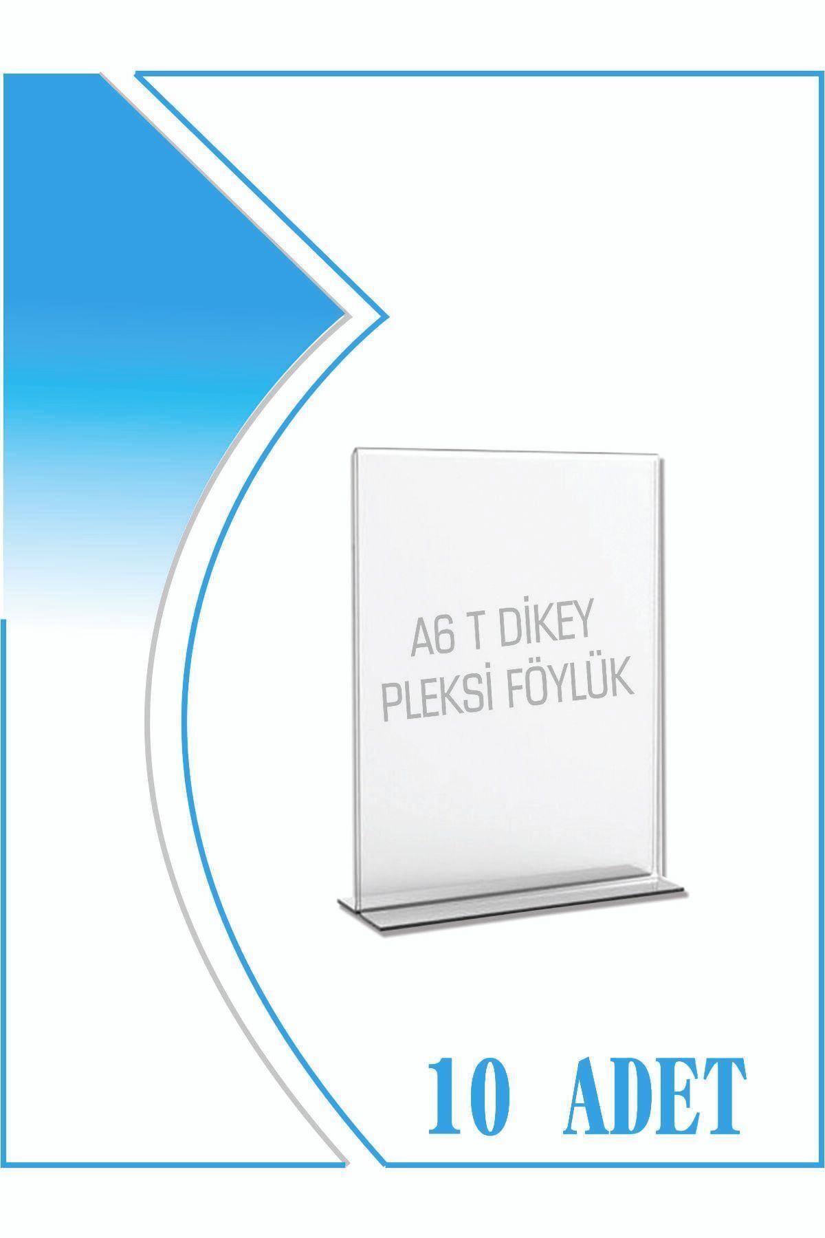T Tipi A6 Kağıdı Boyutlu Dikey Pleksi Föylük 10 Adet