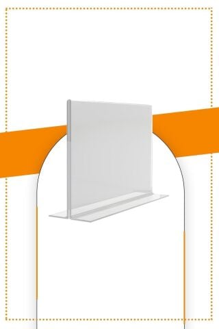 A6 T Tipi Yatay Masa Üstü 20'li Paket / Şeffaf Pleksi Föylük / Broşürlük