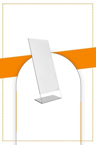 A7 L Tipi Dikey Masa Üstü 20'li Paket / Şeffaf Pleksi Föylük / Broşürlük