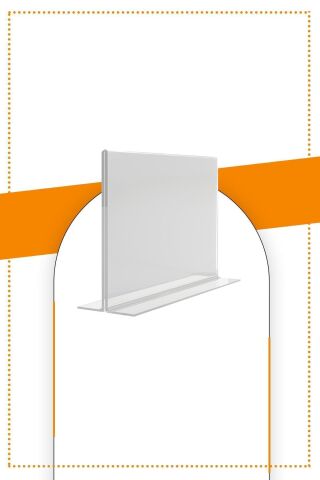 A7 T Tipi Yatay Masa Üstü 2.8 Mm Şeffaf Pleksi Föylük / Broşürlük
