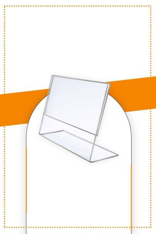 A6 L Tipi Yatay 5'Lİ Masa Üstü 2.8 Mm Şeffaf Pleksi Föylük / Broşürlük