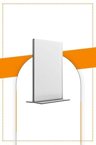 A6 T Tipi Dikey 5'Lİ Masa Üstü 2.8 Mm Şeffaf Pleksi Föylük / Broşürlük